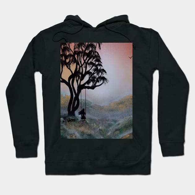 Swinging at Sunset Hoodie by Edwardtiptonart